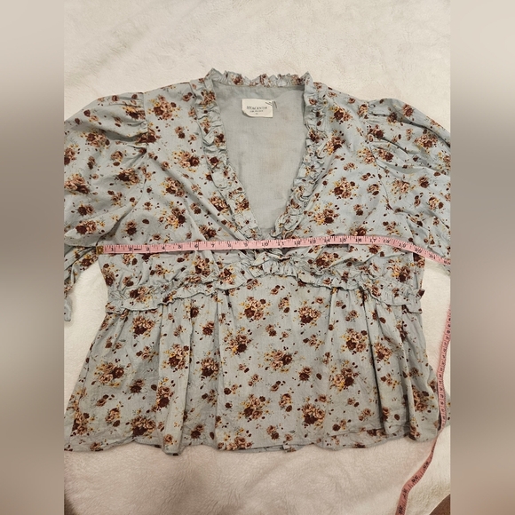 Tuckernuck Hyacinh House Rela Floral Ruffle Babydoll Blouse Size M - Picture 10 of 13
